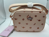 Loungefly Disney Princess Crossbody Bag Beige Rose Gold Crown Faux Leather New Photo 0