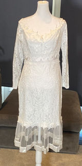Women’s Long Sleeve Lace Dress with Sheer Areas Size L NWOT Photo 0