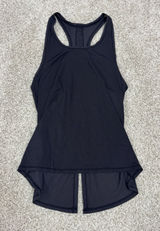 Lululemon All Tied Up Tank Black Open Back Racerback Pima Cotton Top Size S Photo 0