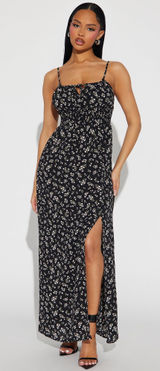 FashioNova Floral High Slit Maxi Dress Photo 0