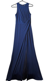 Tadashi Shoji Sho Navy Blue Sleeveless Gown Elegant Draped Evening‎ Formal Sz XS Photo 0