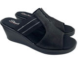Skechers wedge platform cushion black sandals women’s Size 9 Photo 0