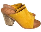 Dolce Vita Alycia‎ Sandals Sz 8.5 Yellow Suede Espadrile Jute Rafia Beach Boho Photo 0