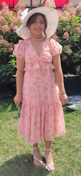 LoveShackFancy Pink Floral Midi Dress Photo 0