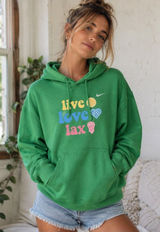Nike Hoodie Medium Green Live Love Lax Graphic Casual Baggy Streetwear Preppy Photo 0