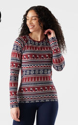 Smartwool Women's Classic Thermal Merino Base Layer Crew Fair Isle Size M Photo 0