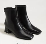 Sam Edelman Paige Black Leather Square-Toe Ankle Boots Photo 0