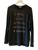 Junk Food Graphic Soft Warm Cozy Long Lagenlook Black Lomg Sleeves SZ L #1750 Photo 0