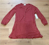 Red Dress Boutique Waffle Knit Henley Dress in Rust Photo 0