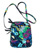 Vera Bradley Crossbody Bag Floral Quilted Blue Purple‎ ID Window Small OS Photo 0
