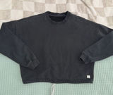 Vuori Restore Crewneck Sweatshirt Washed Black Gray Relaxed Fit Drawcord Hem M Photo 0