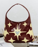 BAFTA Celestial Heart Hobo Shoulder Bag Burgundy Y2K Indie Designer NWT Photo 0