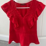 Red floral top Size M Photo 0