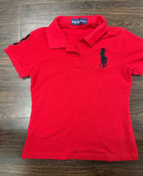 Ralph Lauren Women's Red Big Pony Polo Shirt Black Logo Size Medium Photo 0