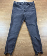 Abercrombie & Fitch Simone High Rise Ankle Jeans Women's 32 Black Raw Hem Photo 0