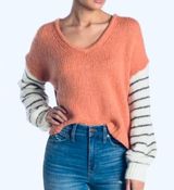 Madewell Balloon Sleeve Alpaca Wool Blend Color Block Sweater oversized S Photo 0