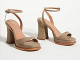 NEW Anthropologie Vicenza Strappy Platform Heels in Olive Green size 6 women’s Photo 0