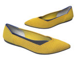 Rothys The Point‎ Ballet Flats Womens 9.5 Marigold Yellow Knit Comfort Slip On Photo 0