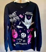 Disney Villains Heart Breaker Maleficent‎ Ursula Evil Queen Black Sweatshirt S Photo 0