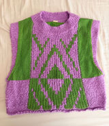 Free people diamond for days purple green sweater vest medium Photo 0