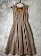 ModCloth Dark Academia Cottagecore Prairie Midi Dress Brown Houndstooth Size 6 Photo 0