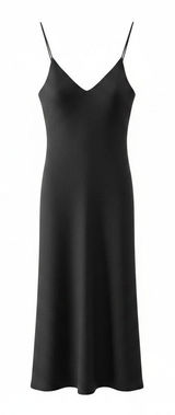 MATE the Label Linen Slip Dress S Black V-Neck Spaghetti Strap Minimalist Photo 0