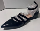 INCH2 Leather Strappy Pointed Toe Velvet Strap Ballet Flats EU Size 36‎ (US 5.5) Photo 0