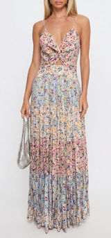 Angie Floral Peekaboo Tiered Maxi Dress Photo 0