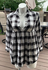 Isabel Target Flannel Plaid Black and White Maternity Tunic size‎ xs Photo 0