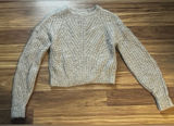 Abercrombie & Fitch Sweater Beige Tan Alpaca Blend Crop Cable Knit Sz Xs Photo 0