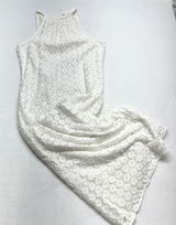 A New Day Lace Maxi Dress Womens Size S White Halter Boho Cotton Lined Floral‎ Photo 0