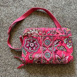 Vera Bradley Quilted Floral Crossbody tablet iPad hard case Bag coral Photo 0