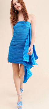 Amur Strapless Blue Midi Dress Photo 0