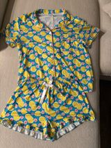 Local Boutique Lemon & Rose PJ Set Blue Size M Photo 0