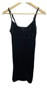 Kendall & Kylie Black Crushed Velvet Mini Dress S Sleeveless‎ Bodycon Photo 0