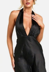 Zara Blogger Favorite Satin Effect Black Dress Small Photo 0