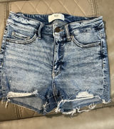 BKE Light Blue Distressed Denim Jean Shorts Photo 0