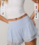 Aerie Lace Flowy Short in Eyelet Blue Size Small Photo 0