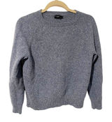 J Crew‎ Factory Size Medium Blue 100% Merino Wool Crewneck Sweater Photo 0
