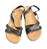 Lucky Brand Womens Darli Black Leather Open Toe Slingback Sandals Size‎ 7.5 Photo 0