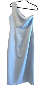 SHEIN One Shoulder Midi Dress Blue Slit Elegant Minimalist Women Size‎ L Photo 0