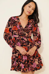 Anthropologie Pilcro Tiered Corduroy Dress long sleeve mini floral ruffle fall Photo 0