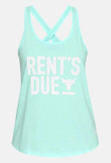 Under Armour Project Rock "Rent's Due" tank top light blue aqua XS women’s nwot Photo 0