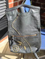Lucky Brand Black Leather Fold Over Purse NO Shoulder Strap Photo 0