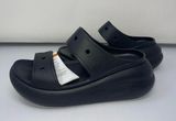 New Crocs Classic Crush Sandal Black High Heel - LIMITED EDITION NWT Size W9 M7 Photo 0