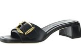 Jimmy Choo Hawke 40 Buckle Leather Mules - Stylish Black Heels - 37 Photo 0