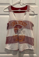 ProEdge Iowa State Cyclones Football Racerback Tank Top Womens Large White‎ Red Photo 0
