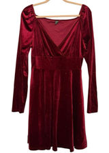 Shein Velour Dress Long Sleeve Sparkle Mini Size L Holiday Party‎ Glam Photo 0