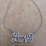 Silver Tone Crystal Love Elegant Anklet Ankle Photo 0