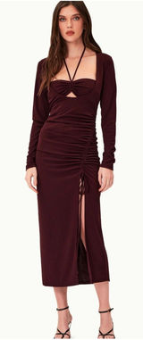 Nicholas Noel Womens US 4 Gown Maxi Dress Purple Center Cutout Special Occasion‎ Photo 0